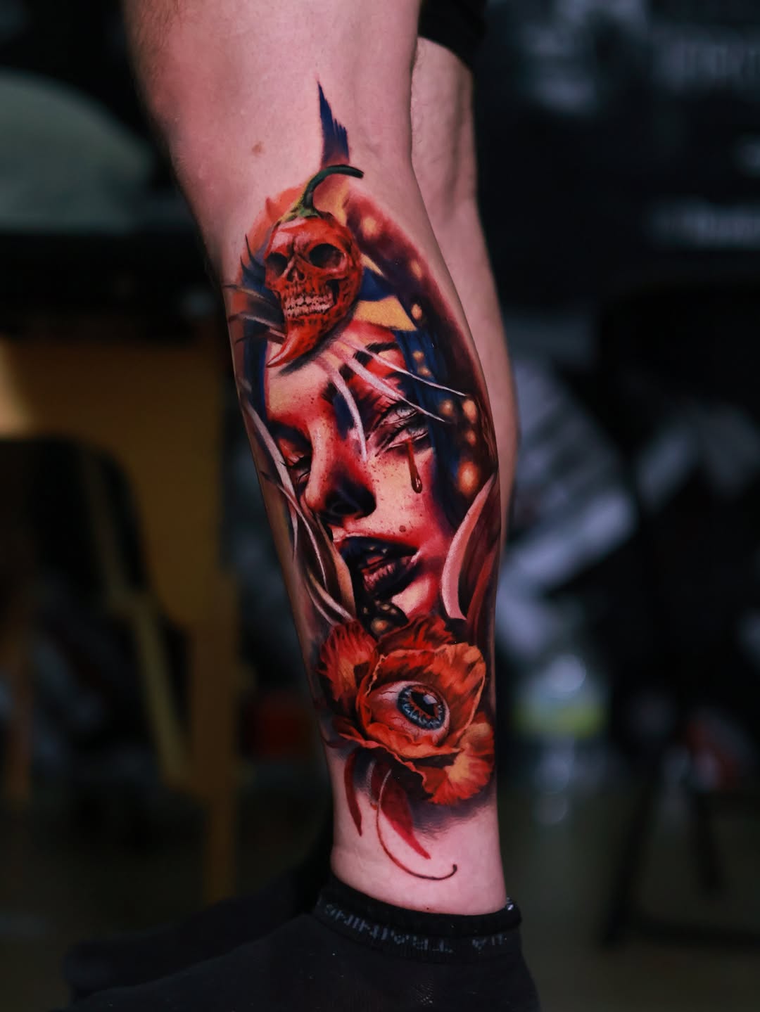Tattoo by @jusorrinotattoo — realism, dark_realism