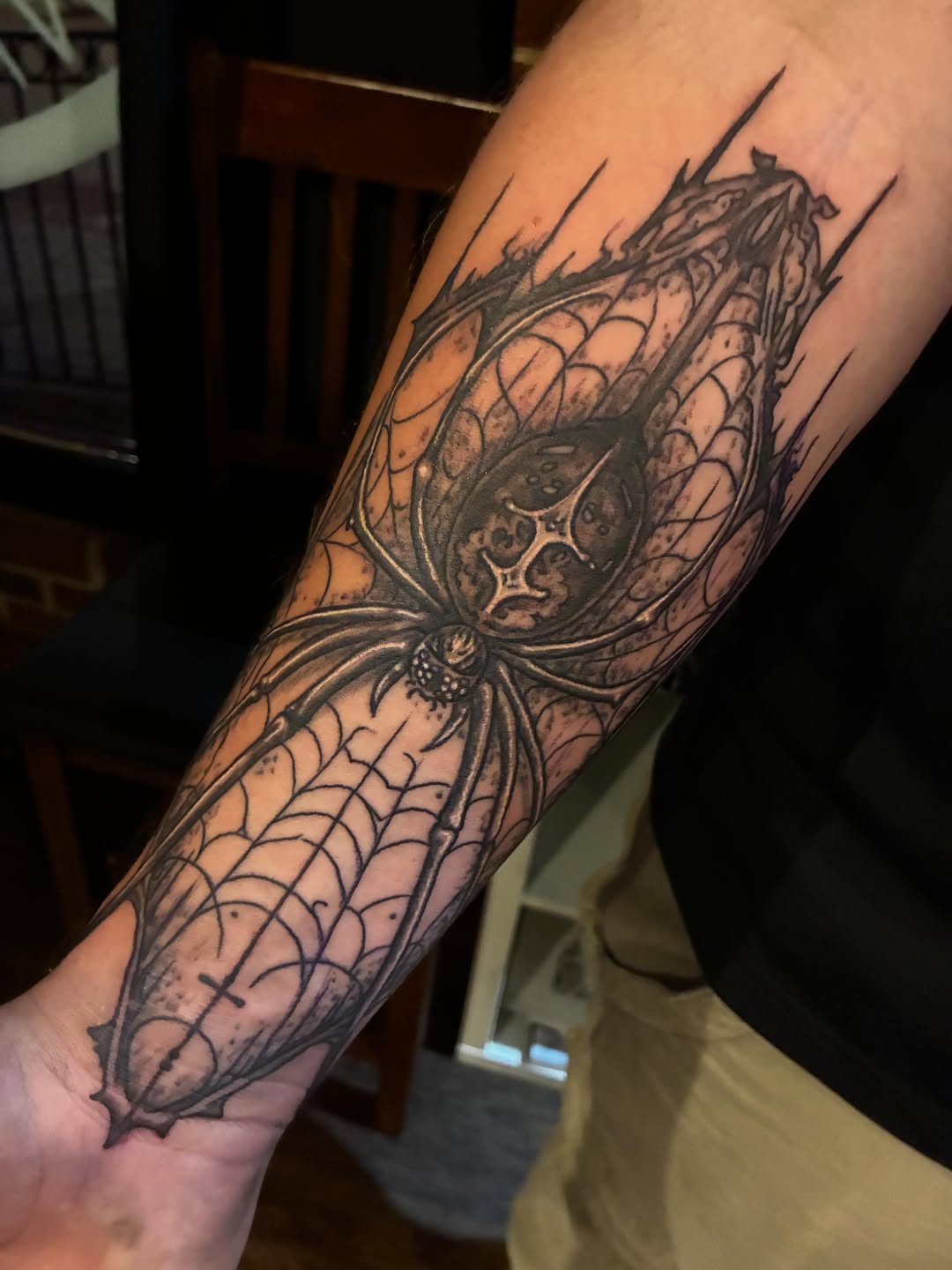 Tattoo by @christopherhornsbytattoos — blackwork