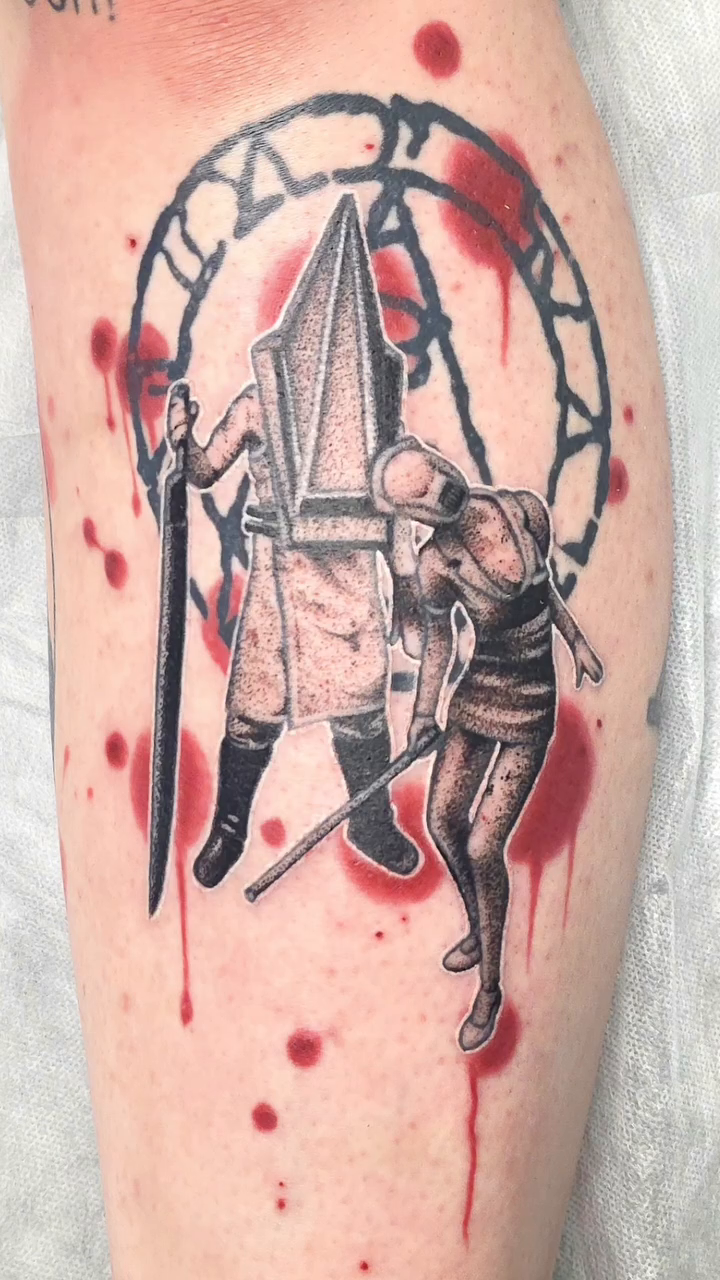 Tattoo by @tatsbykyra1 — dark_realism, trash_polka