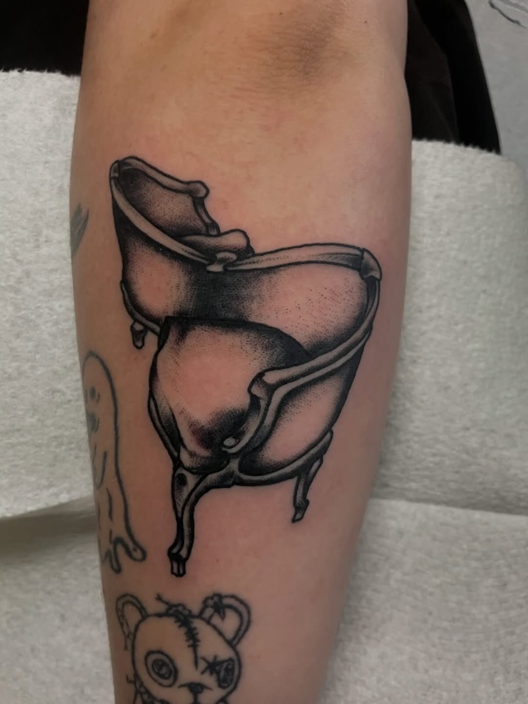 Tattoo by @tattoosbyclover — illustrative, dotwork