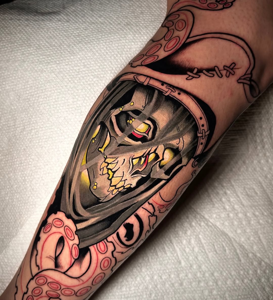Tattoo by @fear.boner — neo_traditional, black_and_grey
