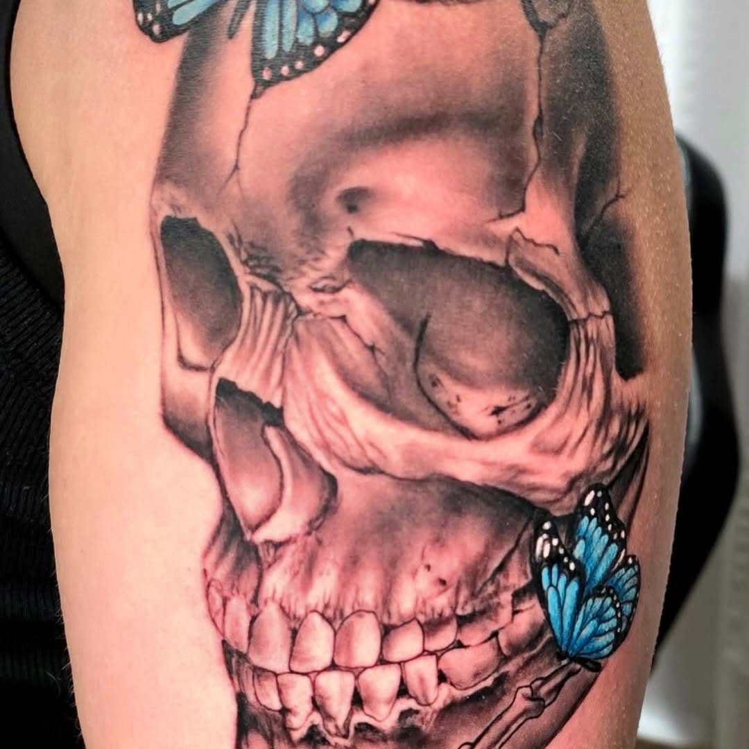 Tattoo by @steelcitytattoos — realism, black_and_grey