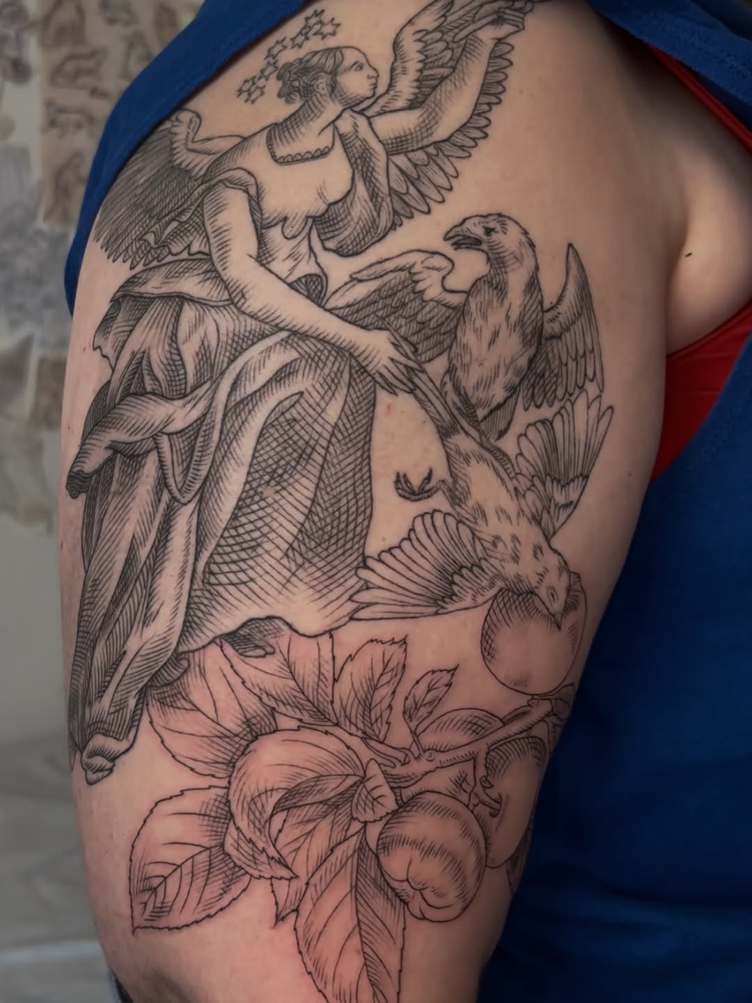 Tattoo by @maribeth.tattoo — illustrative, black_and_grey