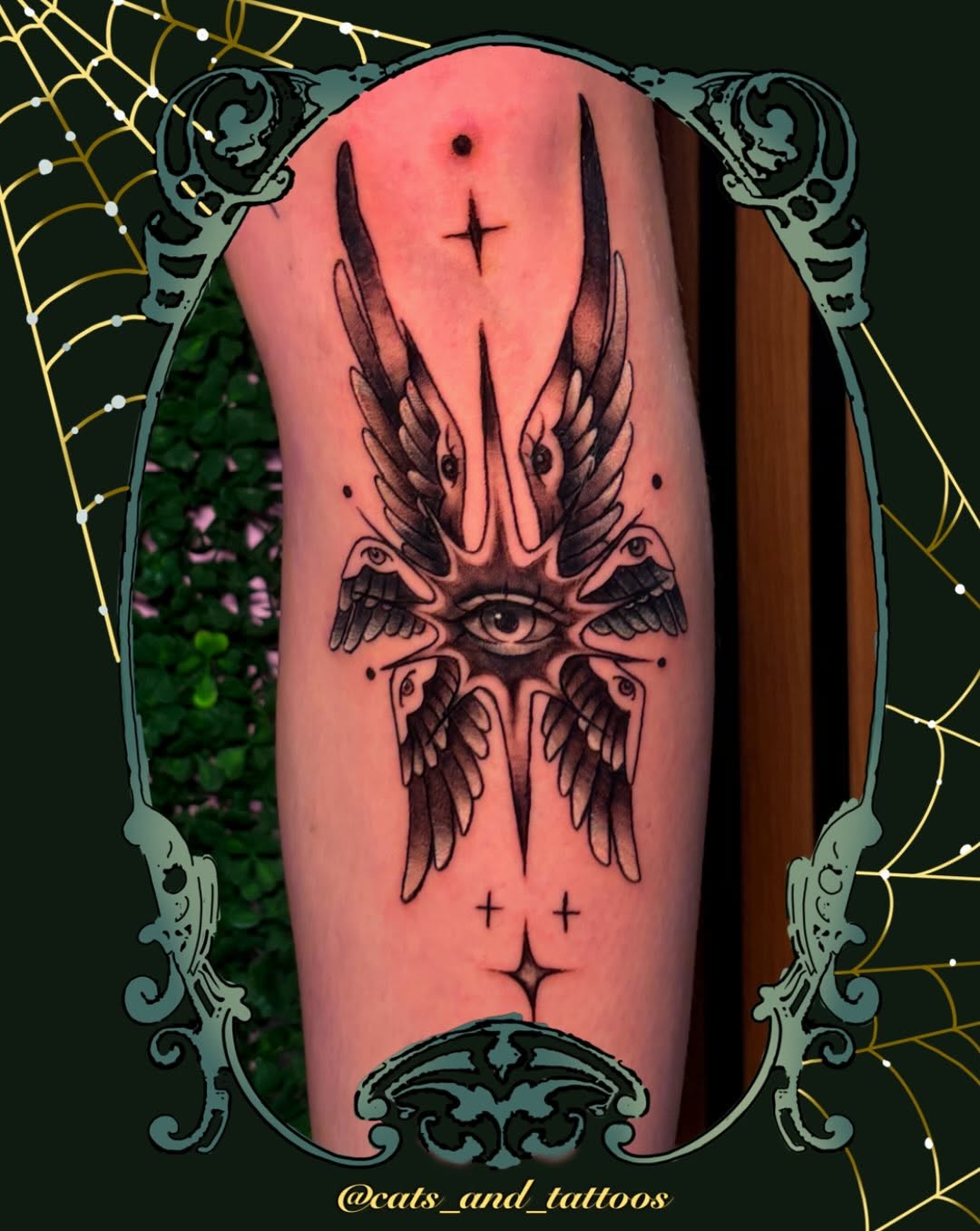 Tattoo by @cats_and_tattoos — black_and_grey, dark_realism