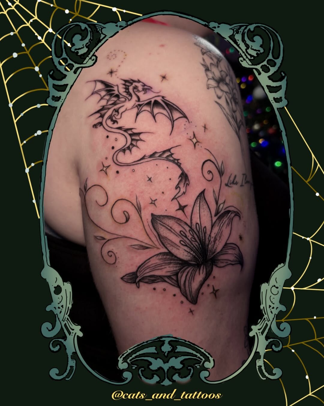 Tattoo by @cats_and_tattoos — black_and_grey, illustrative