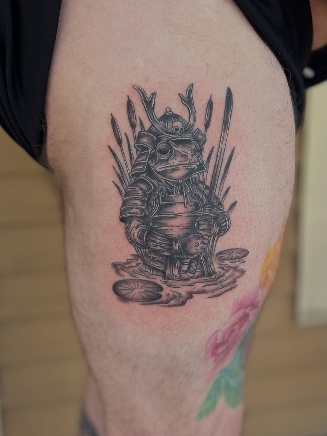 Tattoo by @jaiwoods_tattoo — black_and_grey