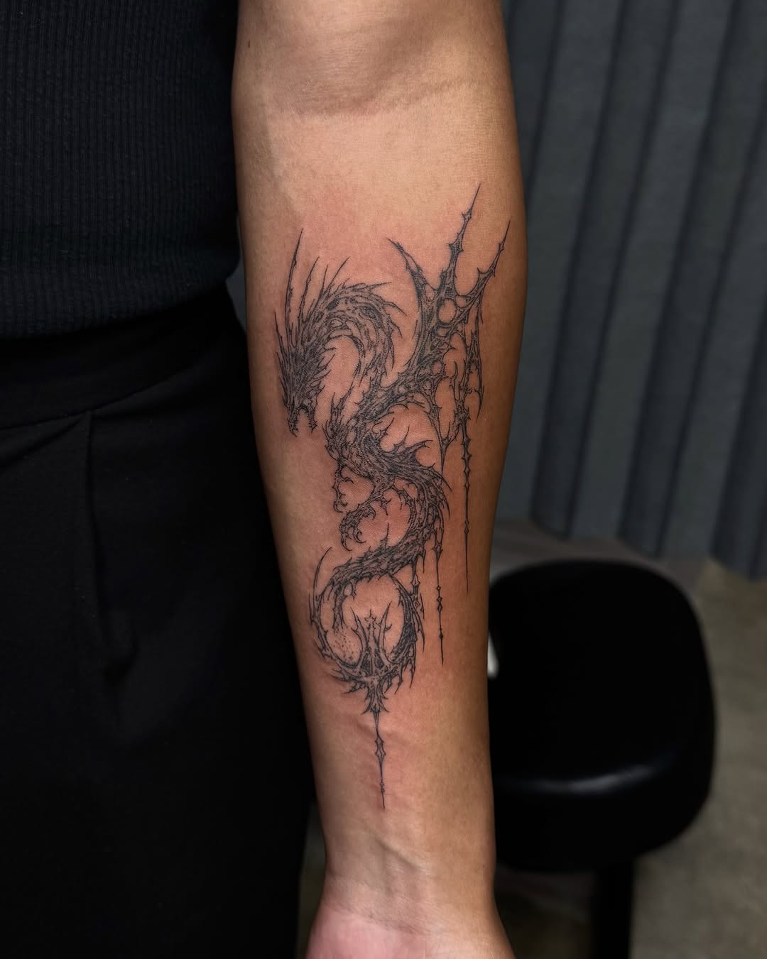 Tattoo by @tatsbyalyssa — illustrative, blackwork