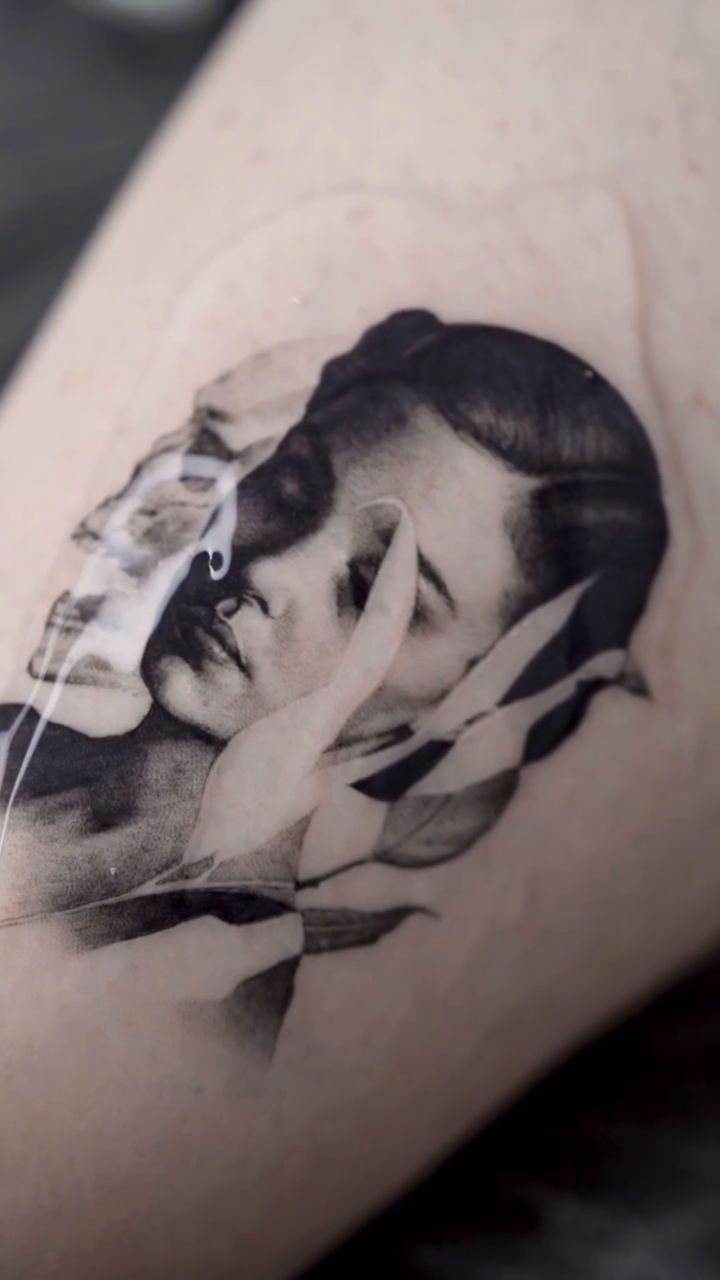 Tattoo by @lebyla — realism, black_and_grey
