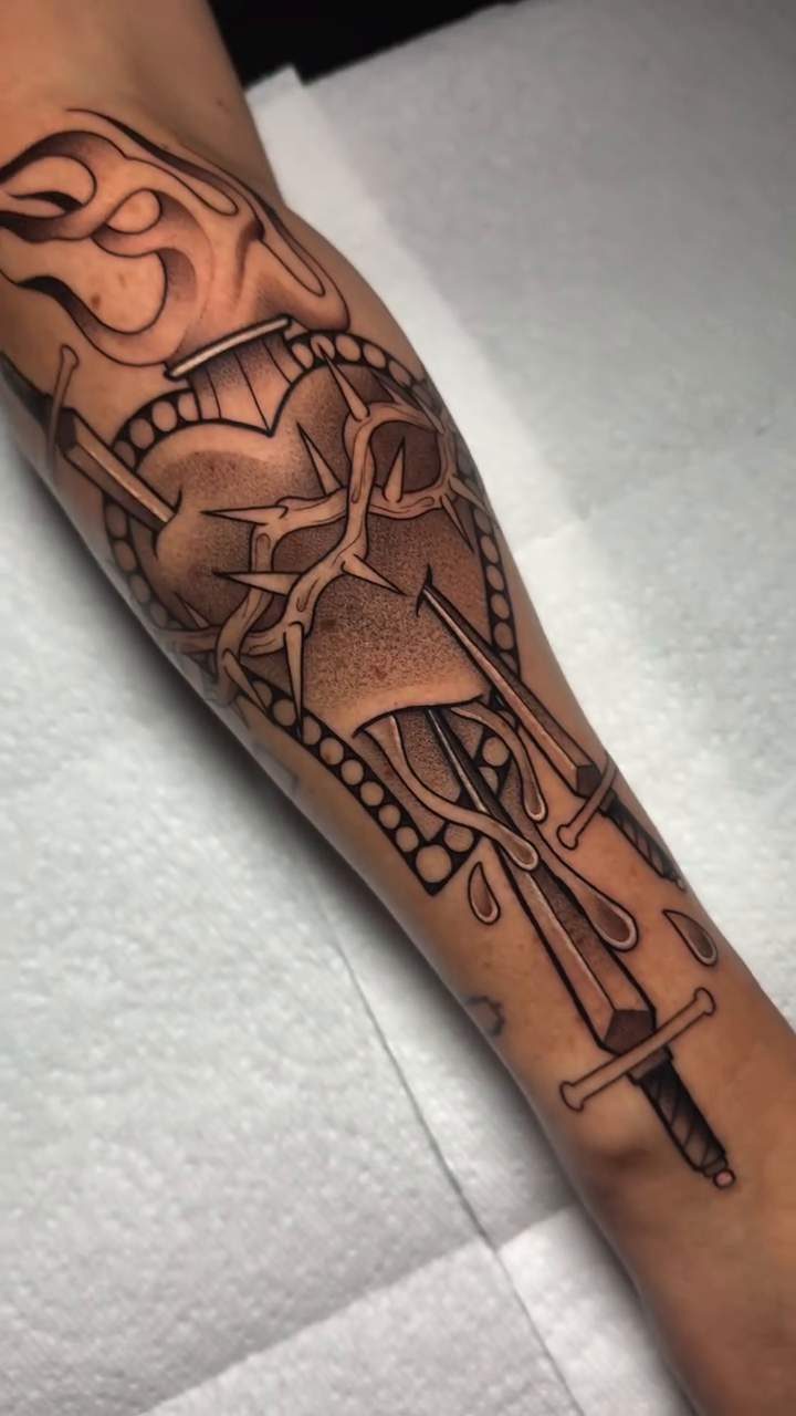Tattoo by @artistbell — black_and_grey, illustrative