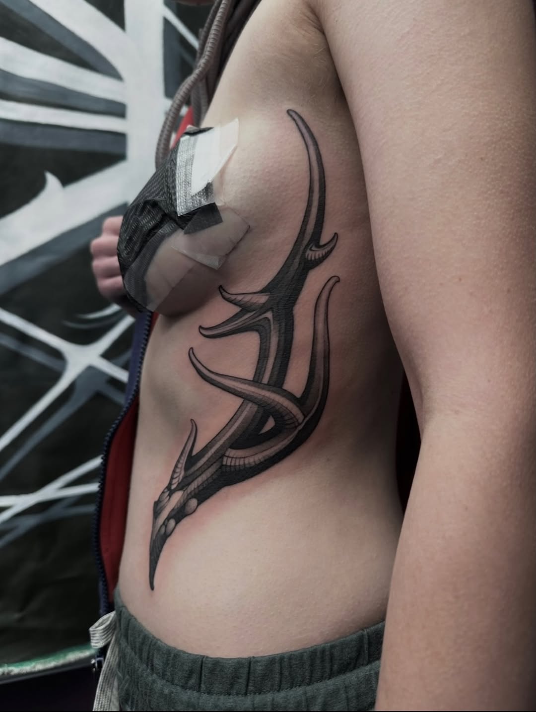 Tattoo by @shriekingpossum — black_and_grey, ornamental