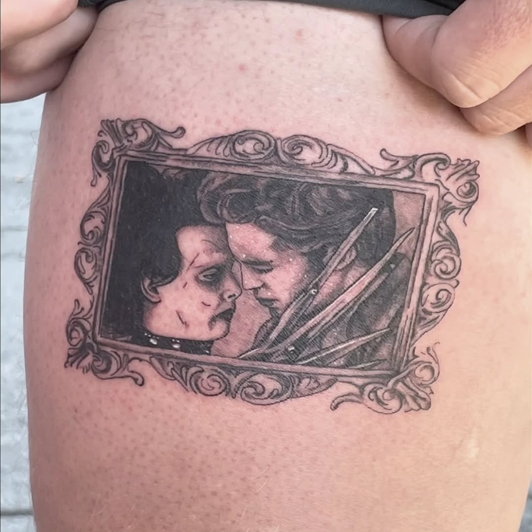Tattoo by @m3ga.p1xlz — realism, black_and_grey