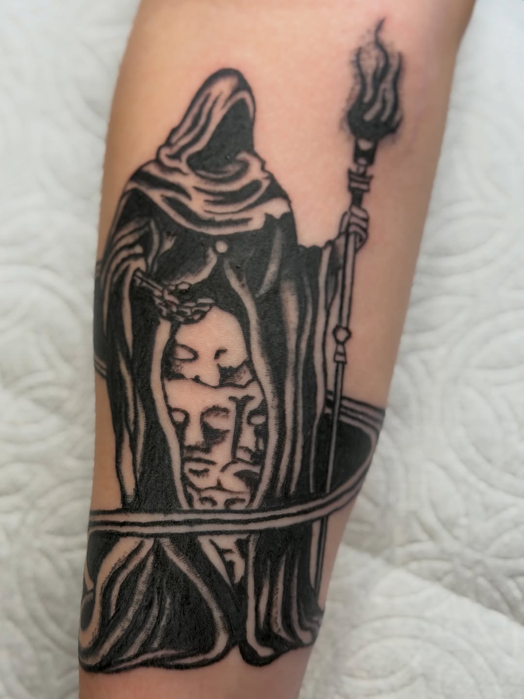Tattoo by @worth.4ever — blackwork, dark_realism