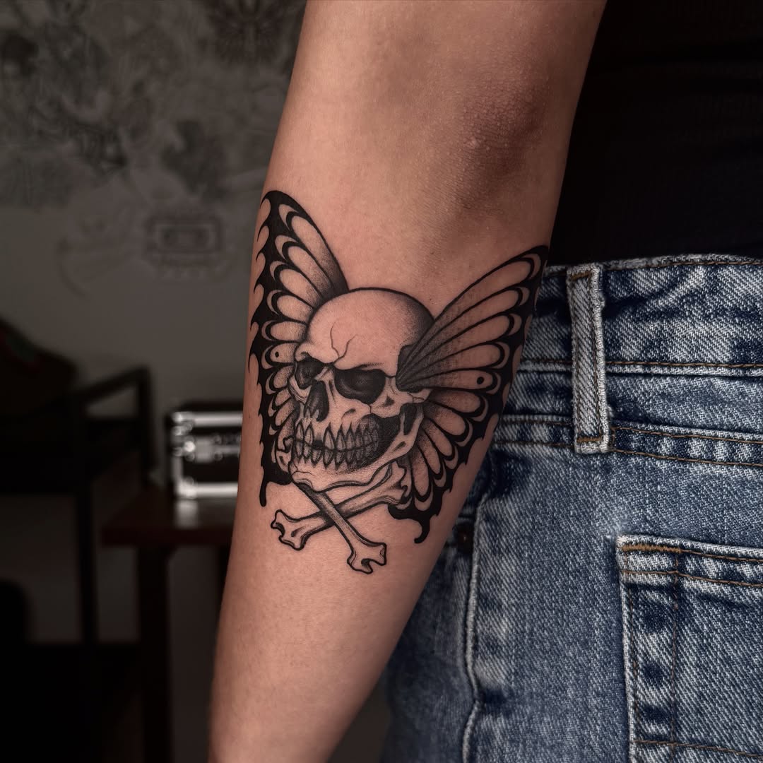 Tattoo by @wolfhazel — black_and_grey, dark_realism