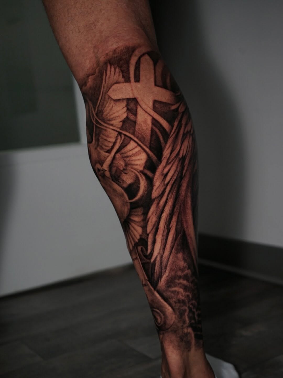 Tattoo by @sabstatts — black_and_grey, realism