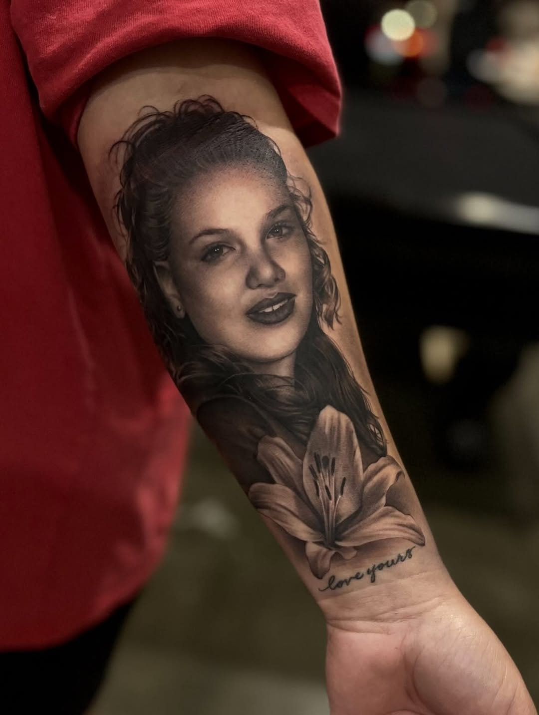 Tattoo by @4biddenfruit.tattoo โ realism, black_and_grey