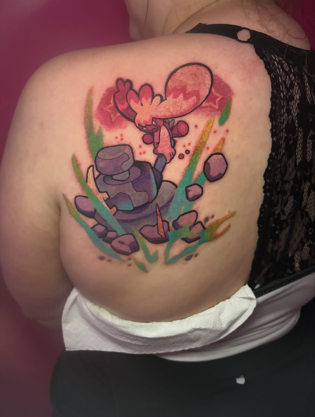 Tattoo by @skaikattcxart — new_school, anime