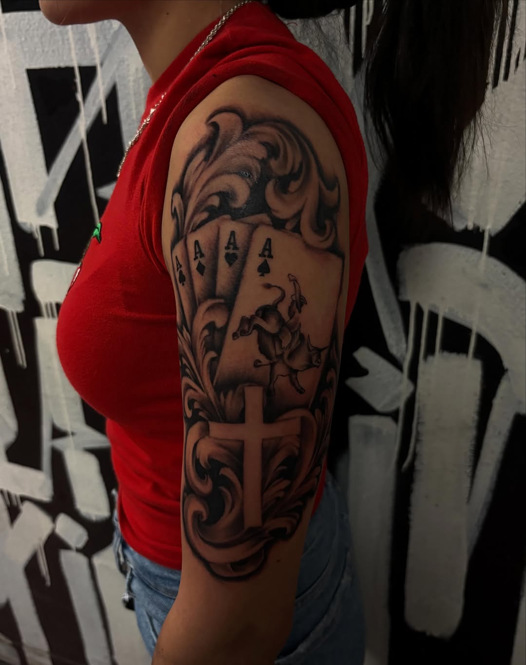 Tattoo by @sincitytattooer — black_and_grey, ornamental