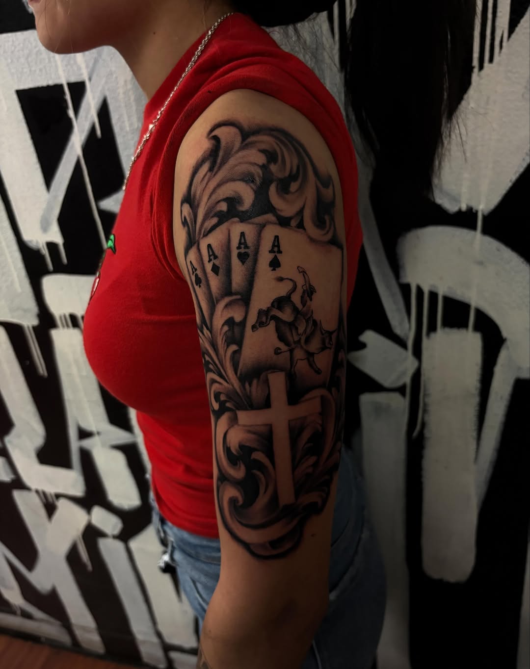 Tattoo by @sincitytattooer — black_and_grey, illustrative