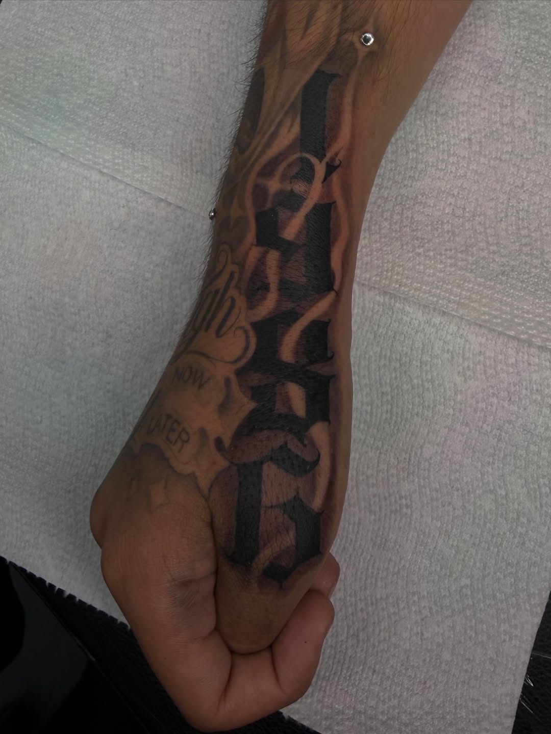 Tattoo by @armonlaleh β lettering_script, blackwork