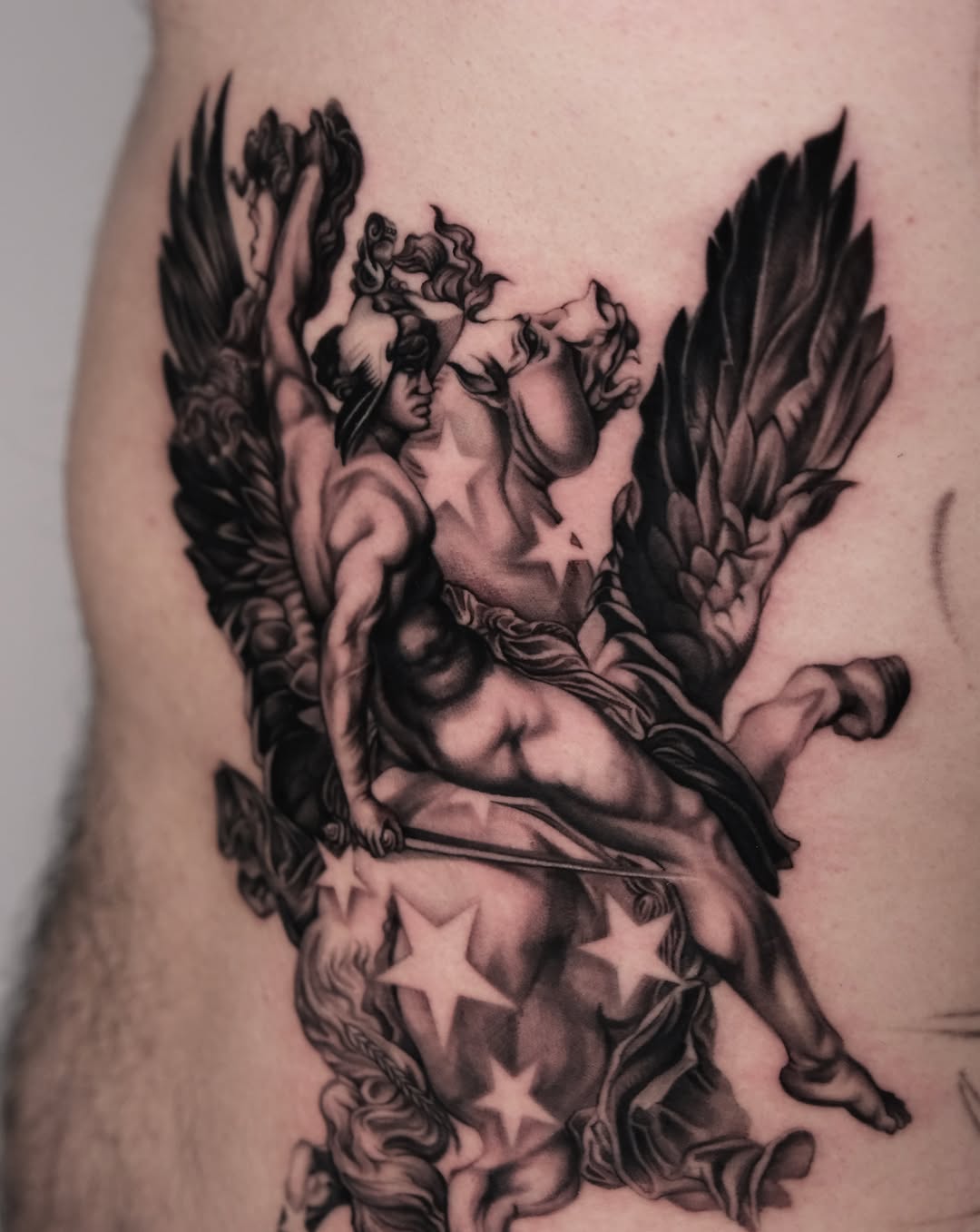 Tattoo by @a_youngg_____ β realism, black_and_grey