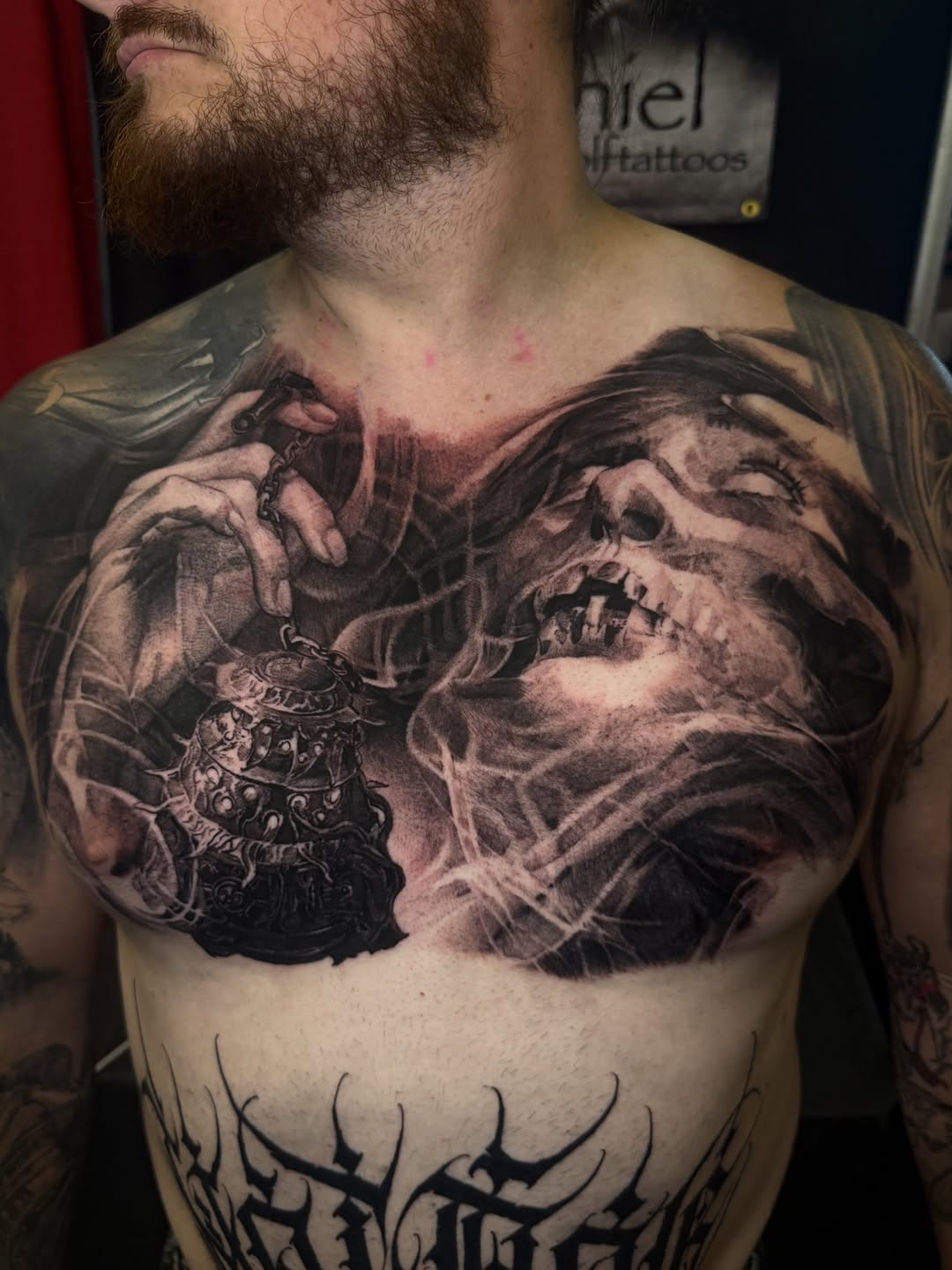 Tattoo by @bigbadwolftattoos — black_and_grey, dark_realism
