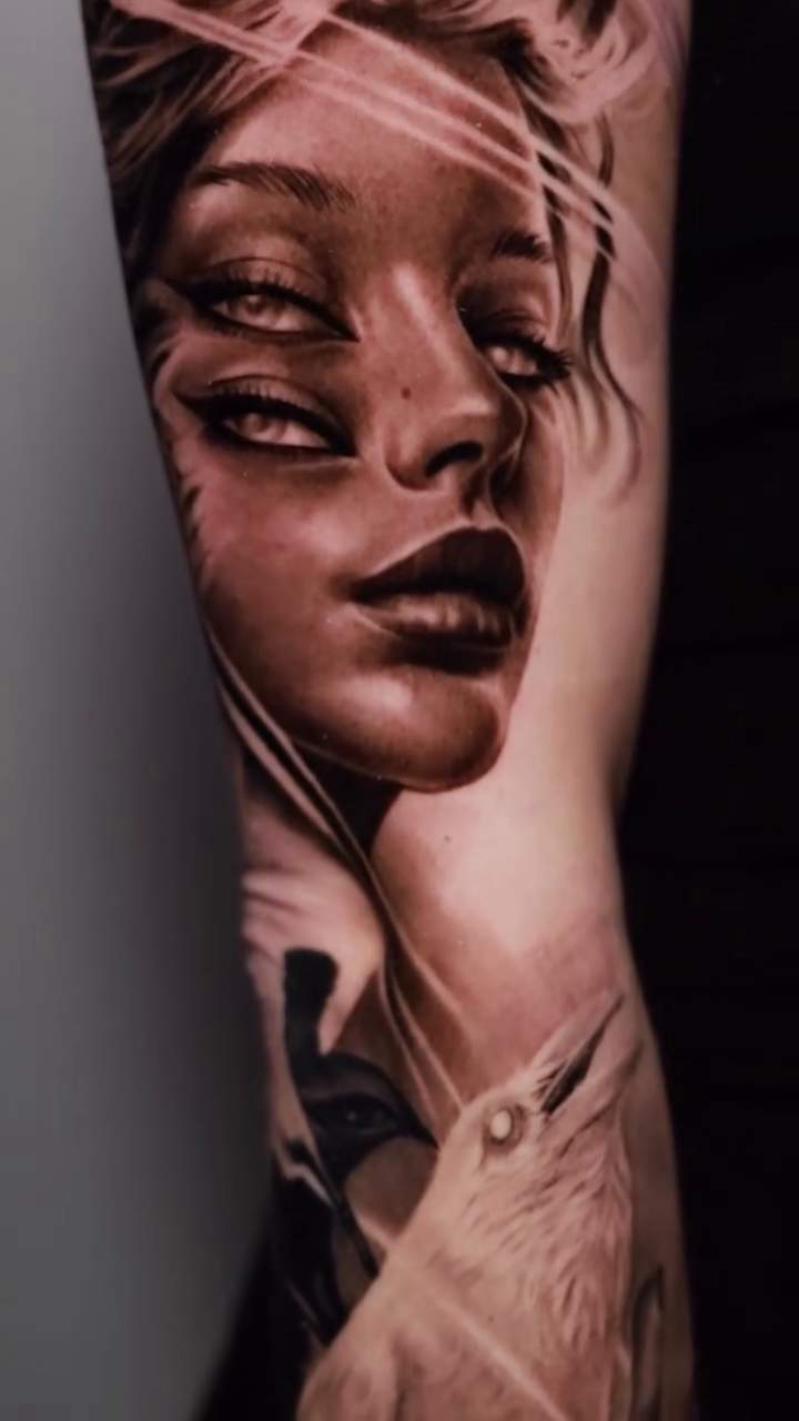 Tattoo by @juan_haka — dark_realism, black_and_grey