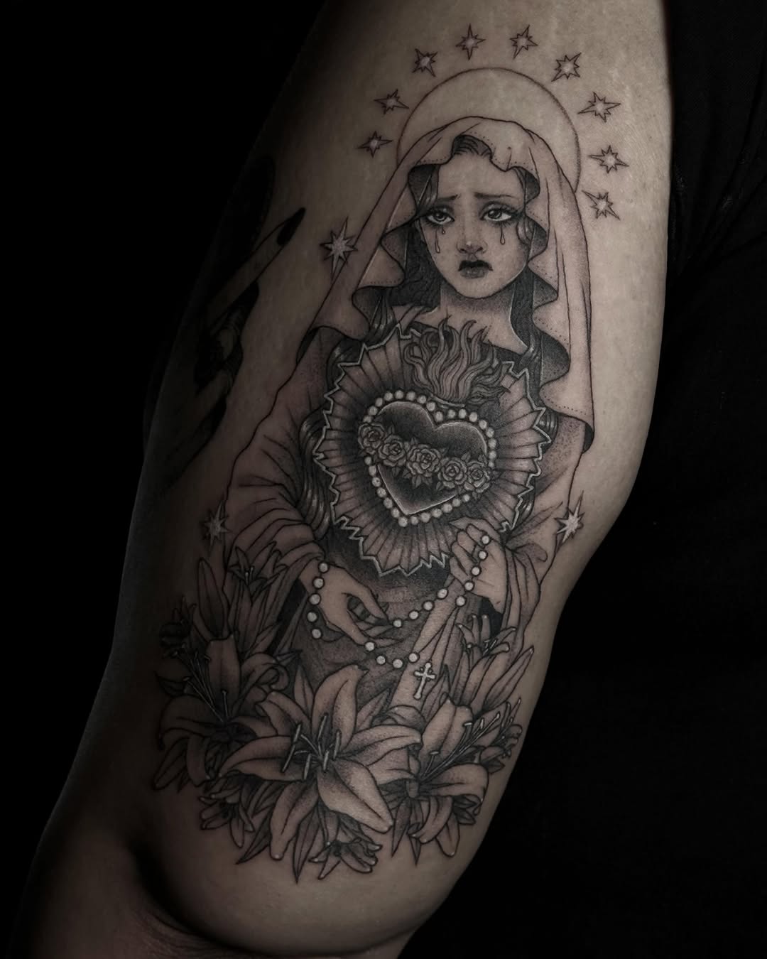Tattoo by @dimsouls — black_and_grey