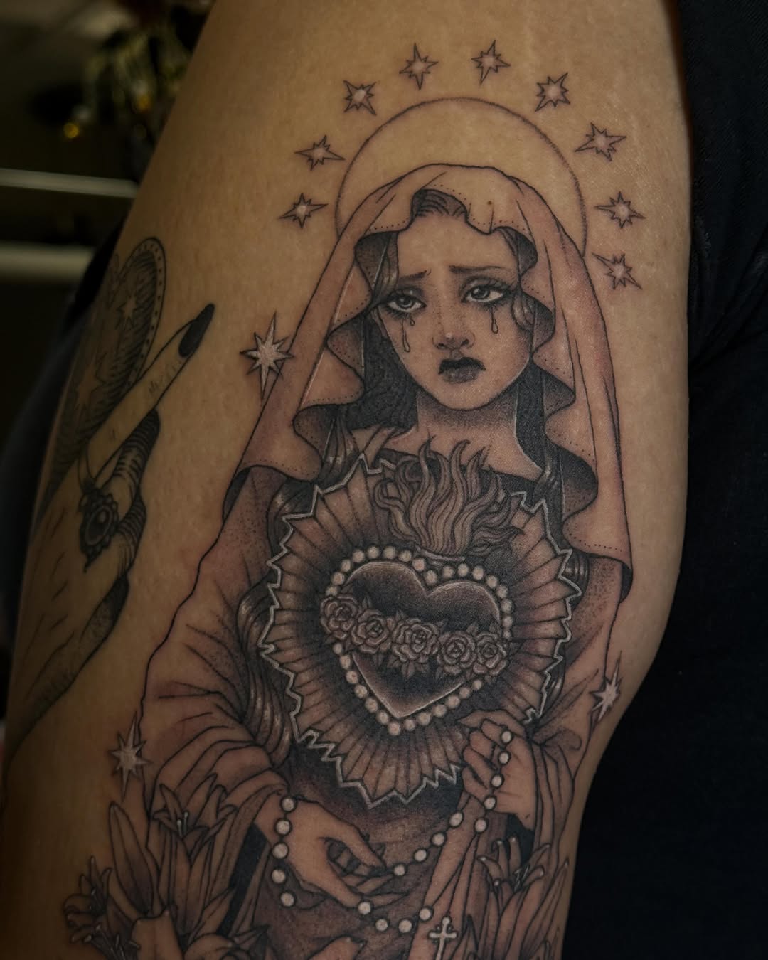 Tattoo by @dimsouls — black_and_grey