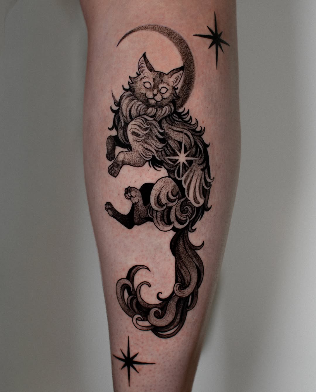 Tattoo by @monique.munoz.art — dotwork, black_and_grey