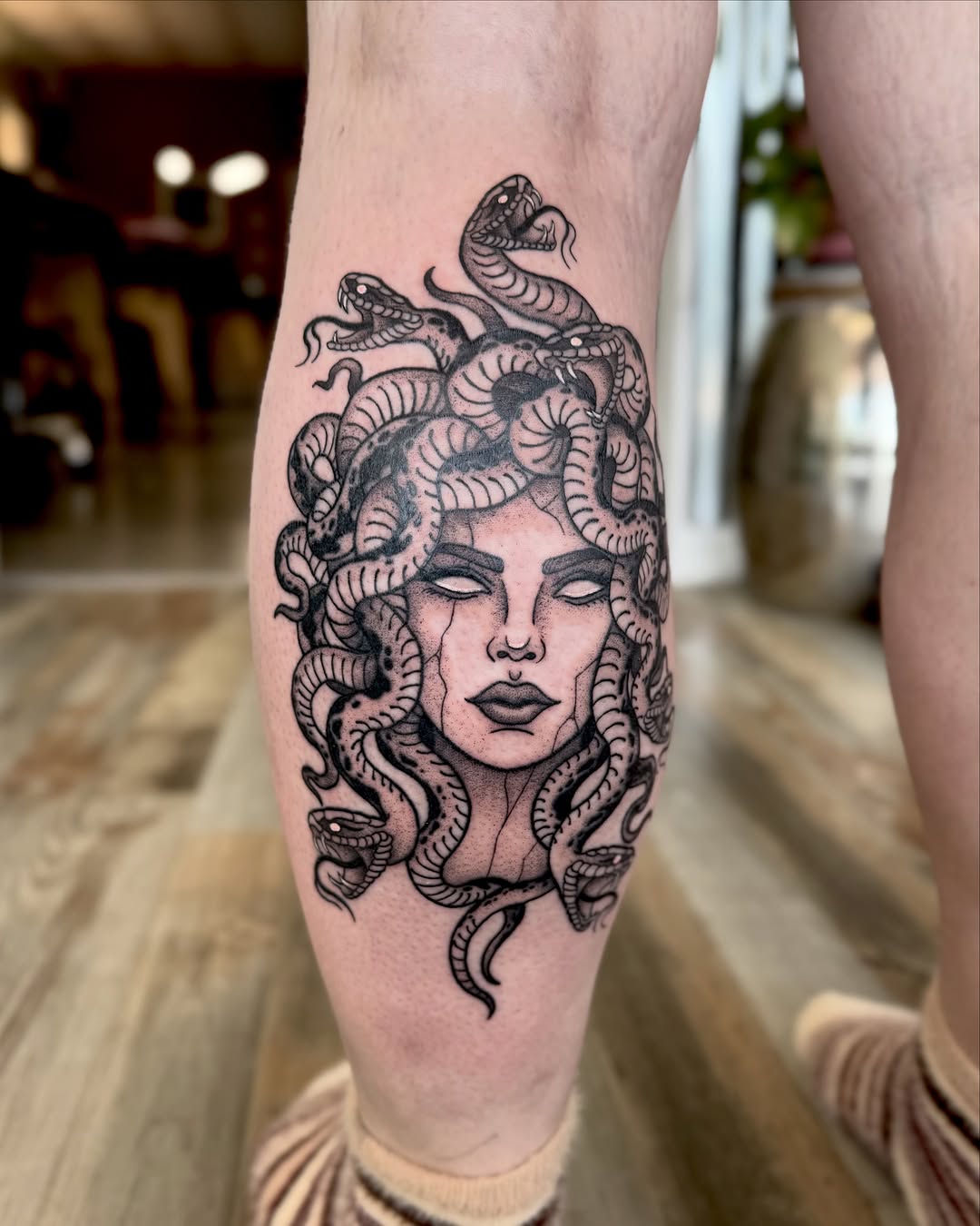 Tattoo by @inkofeden — blackwork