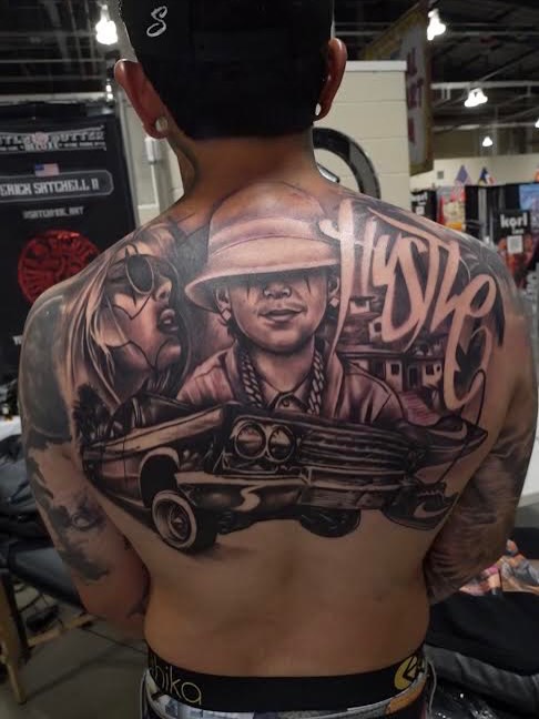 Tattoo by @satchmoe_art — chicano, black_and_grey