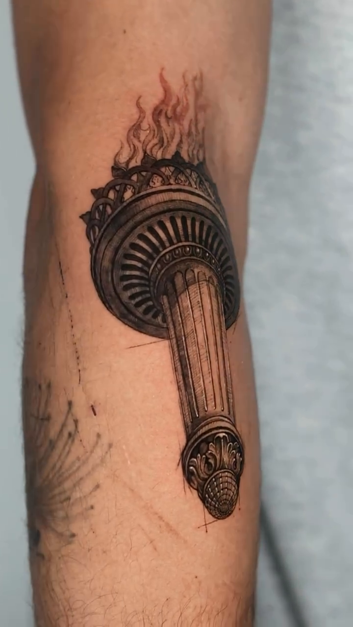 Tattoo by @tahinos.tattoo โ black_and_grey, realism