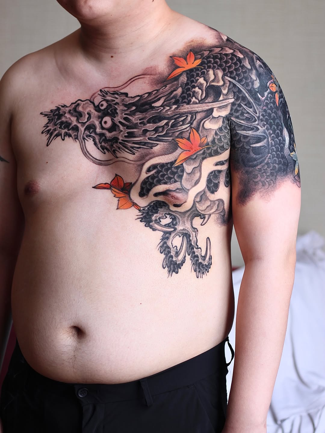 Tattoo by @xuruitattoo — japanese_irezumi, black_and_grey