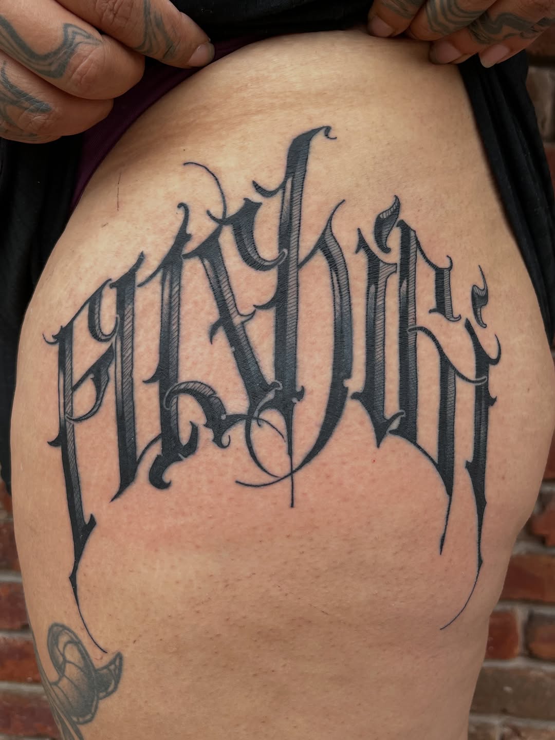 Tattoo by @tashathegrey — lettering_script