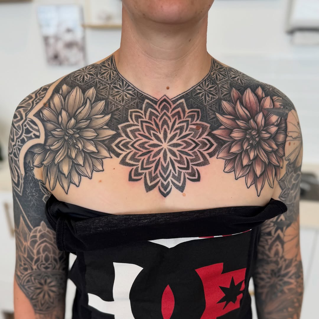 Tattoo by @fleur.tattoos — geometric, dotwork