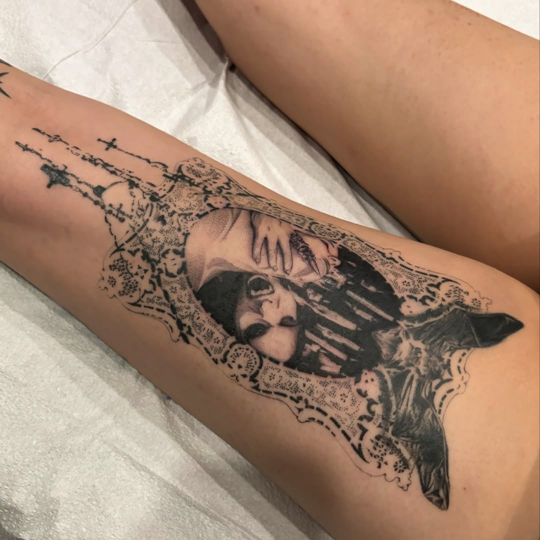 Tattoo by @jadeddesireetattoo — black_and_grey, realism