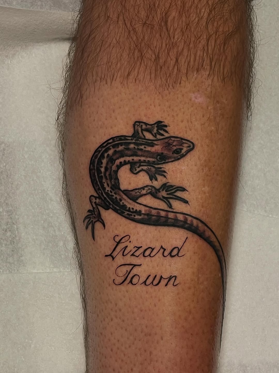 Tattoo by @tattoosbyclover — illustrative, lettering_script