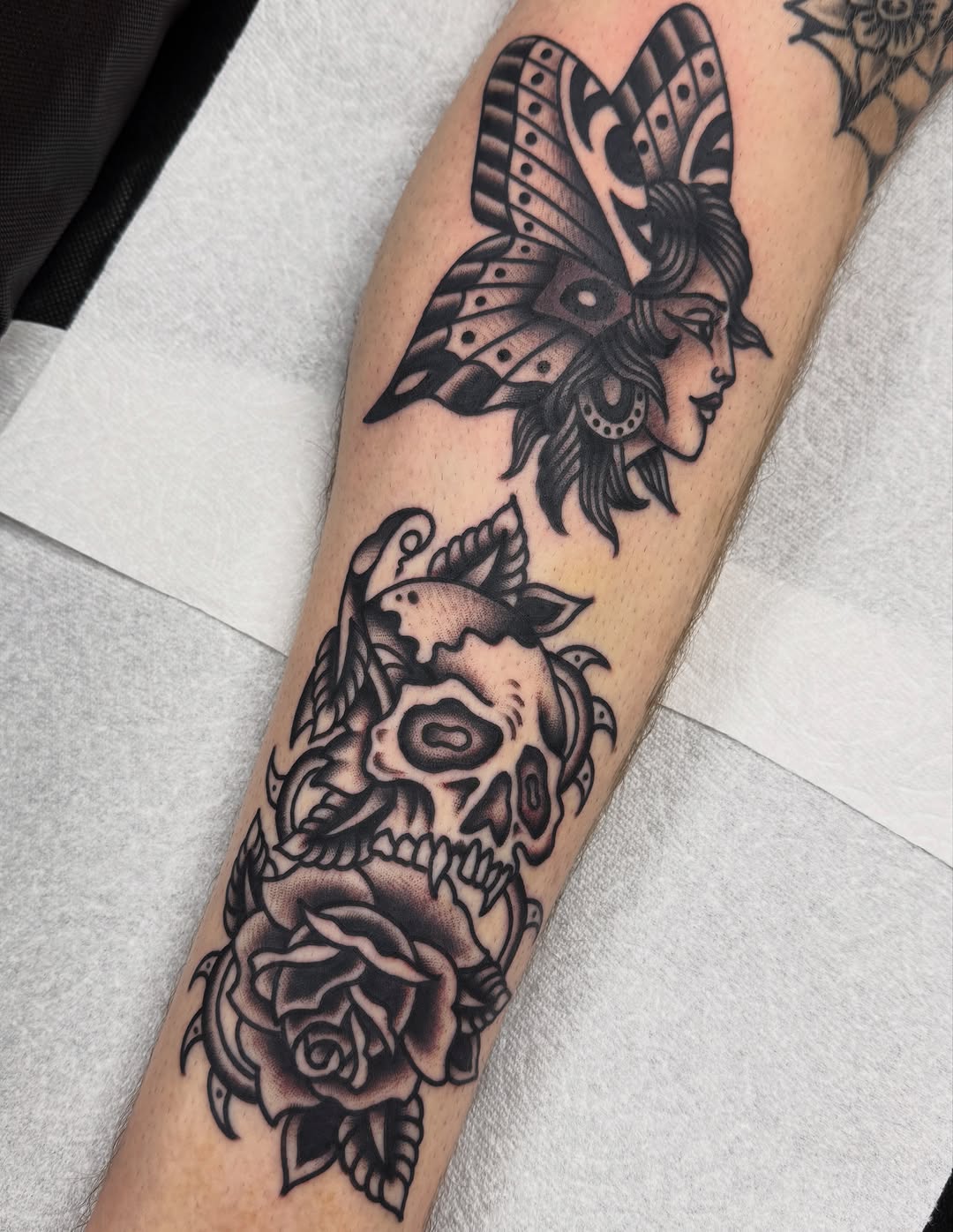 Tattoo by @joeyxtattoo — american_traditional, black_and_grey