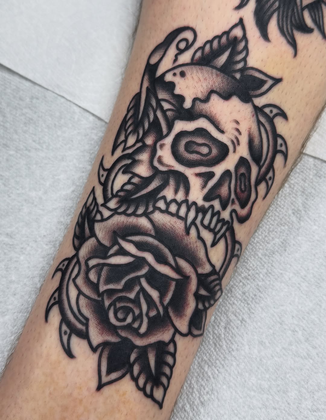 Tattoo by @joeyxtattoo — american_traditional, black_and_grey