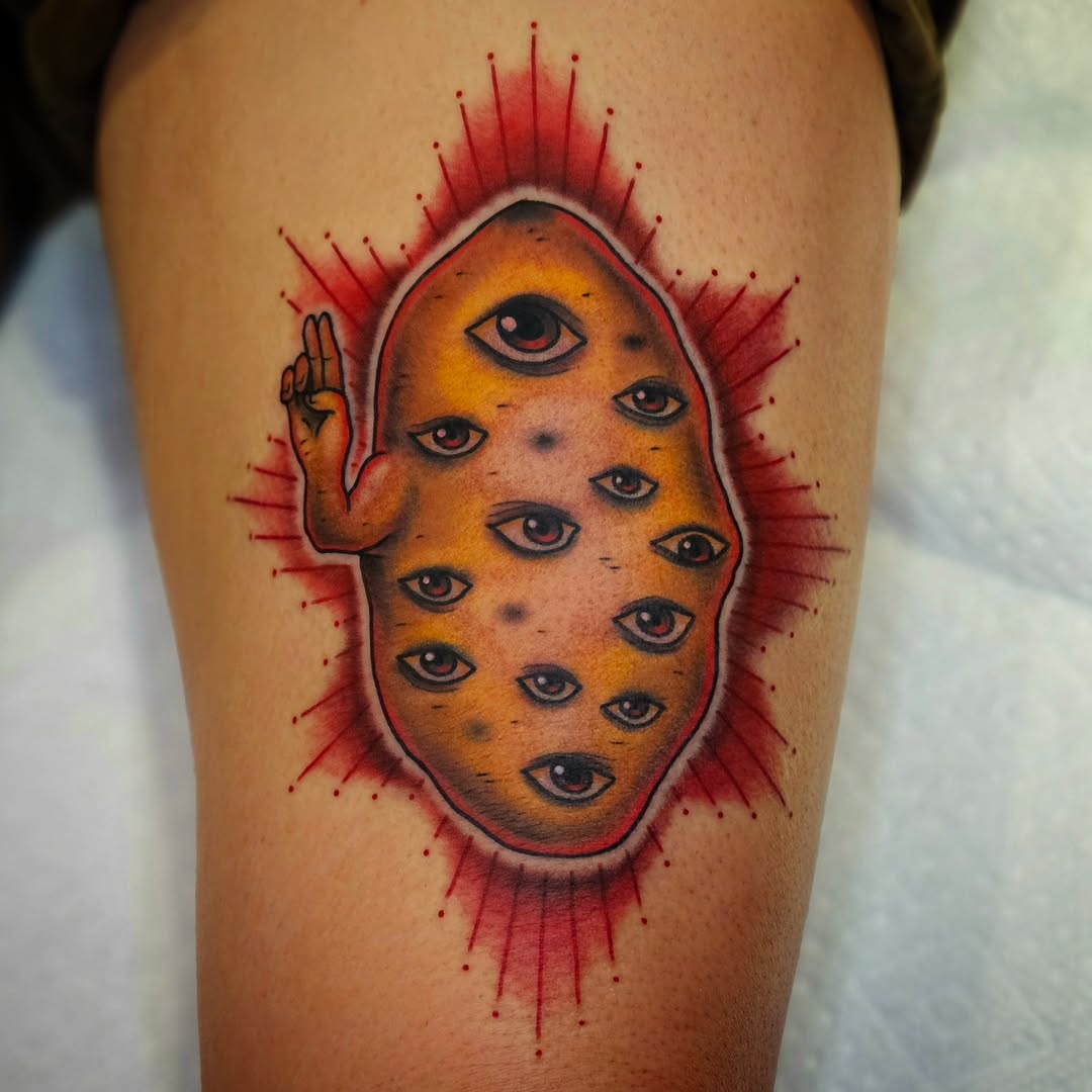 Tattoo by @mikegrasketattooart — surrealism, black_and_grey
