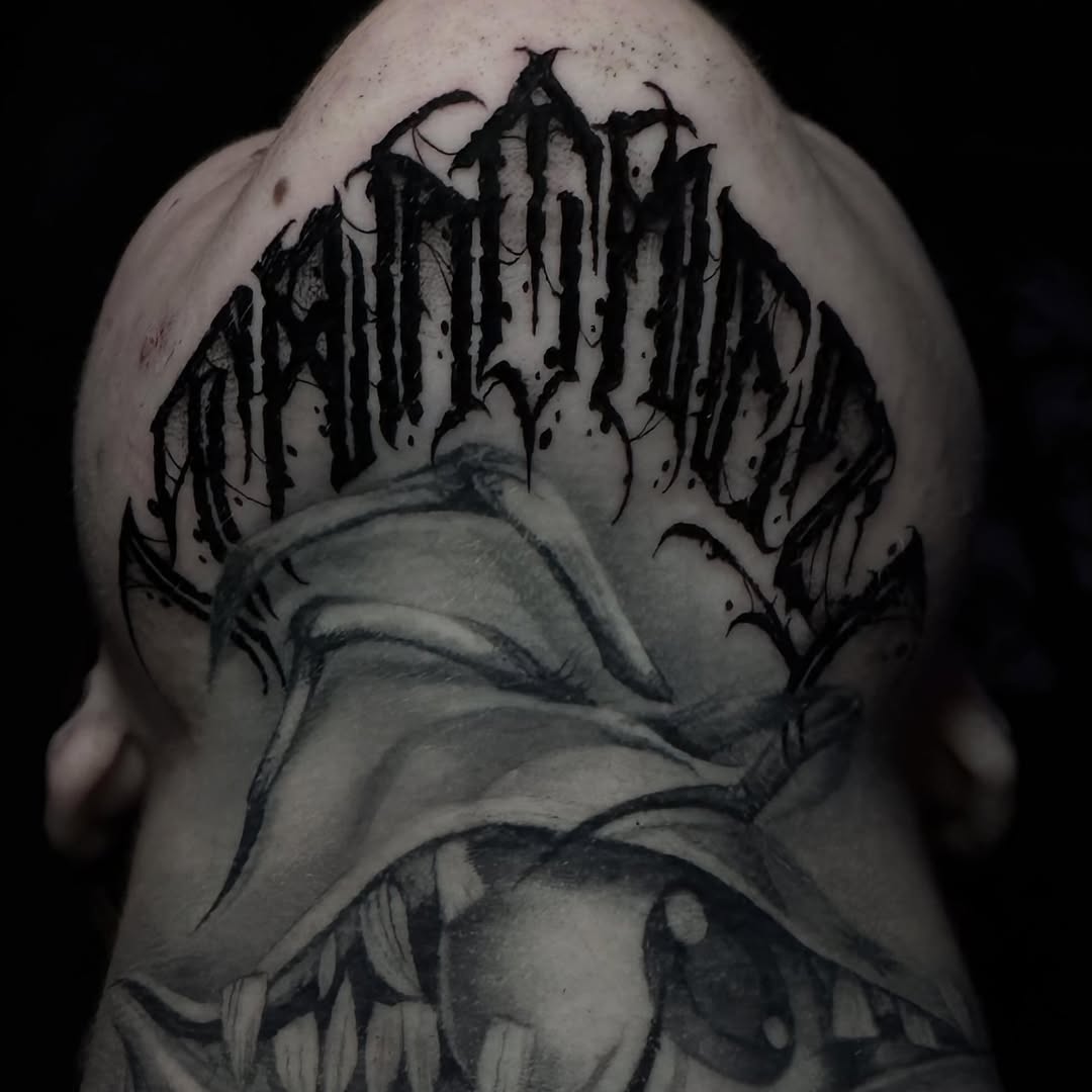Tattoo by @quail.tattoos — blackwork, lettering_script