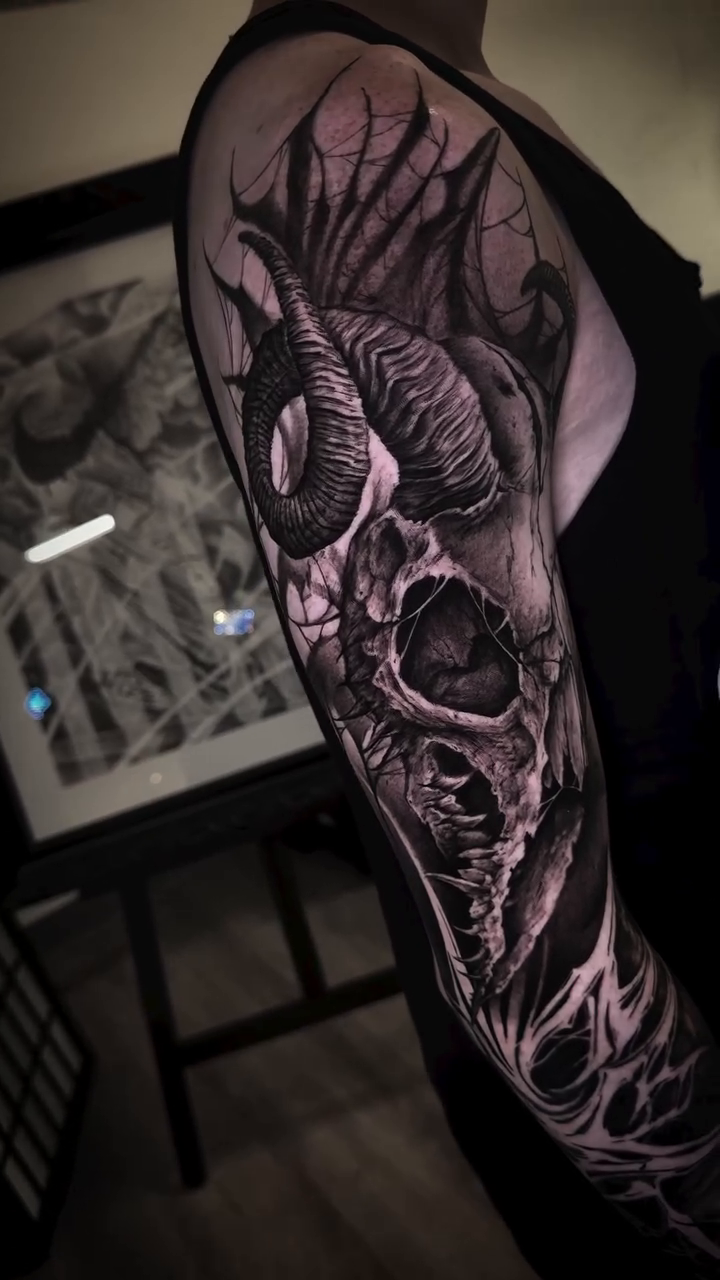Tattoo by @shanesmith_ink โ dark_realism, black_and_grey