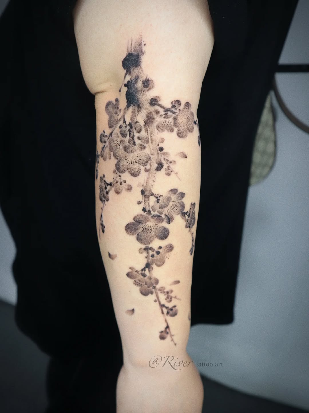Tattoo by @rivertattooart โ black_and_grey, illustrative