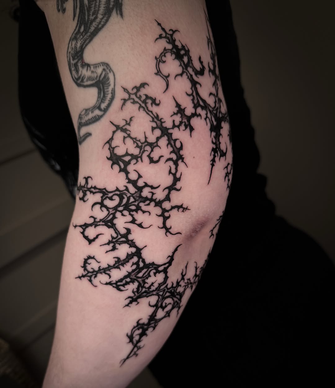 Tattoo by @naviiart — blackwork, ornamental