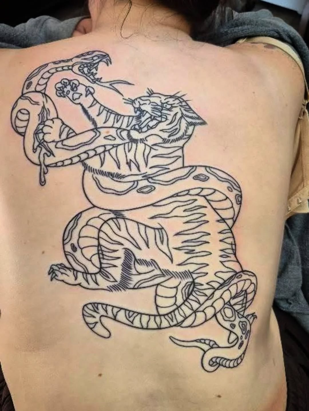 Tattoo by @bastardink — blackwork