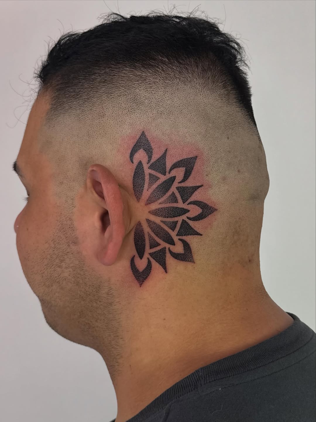 Tattoo by @tannerminocktattoos — dotwork, geometric