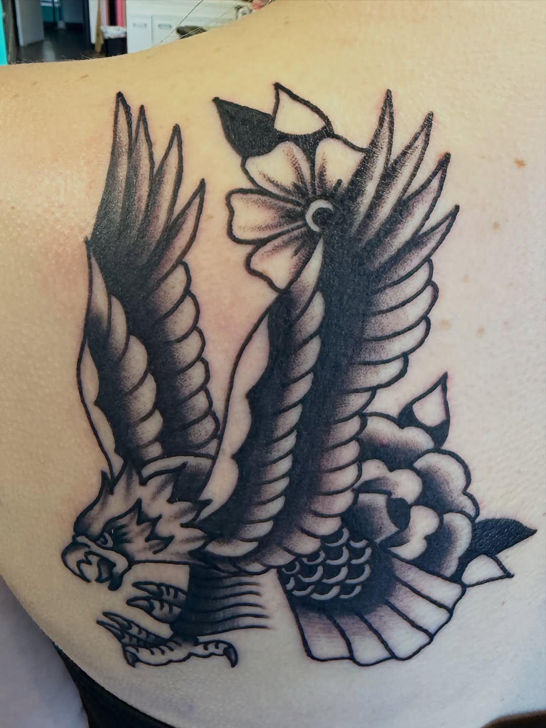 Tattoo by @tummtats — american_traditional, black_and_grey