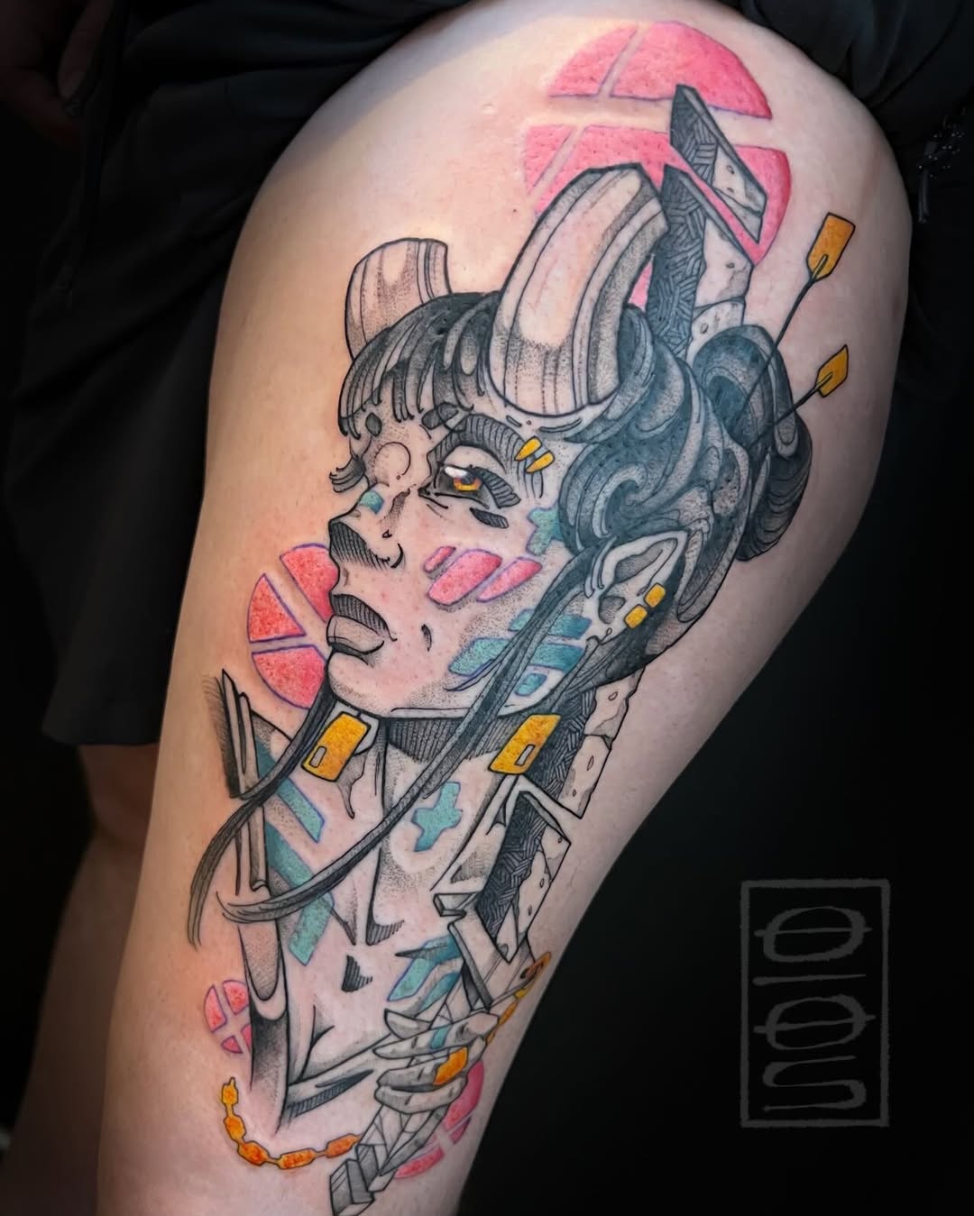 Tattoo by @owenmakesart — illustrative, geometric