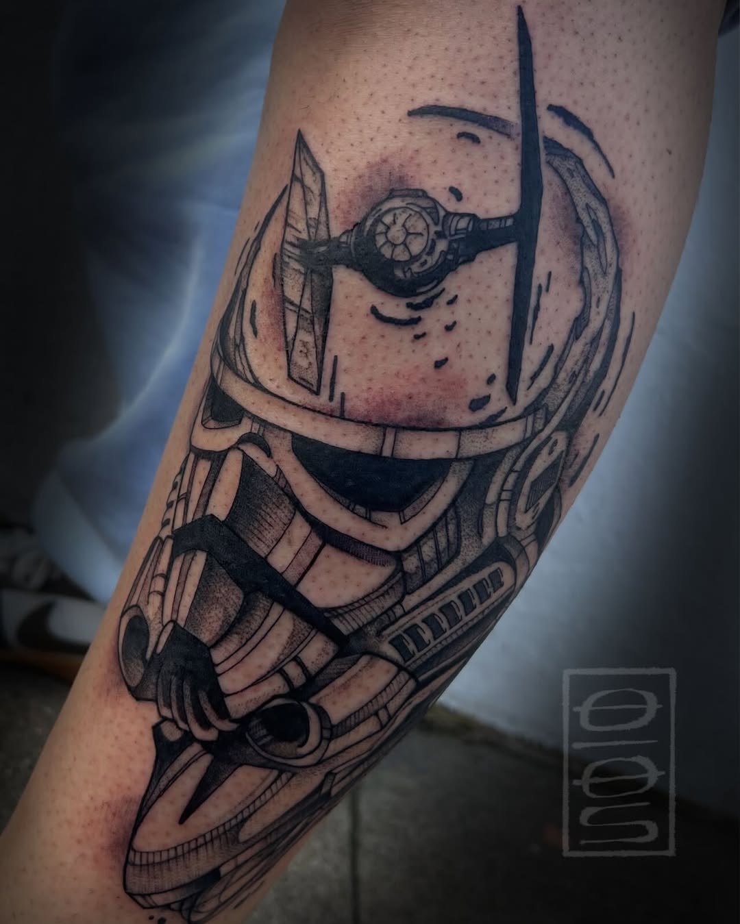 Tattoo by @owenmakesart — illustrative, black_and_grey
