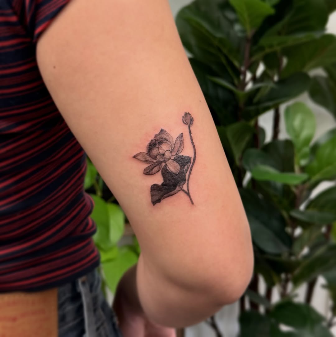 Tattoo by @xinnf_tattoo — fine_line, black_and_grey